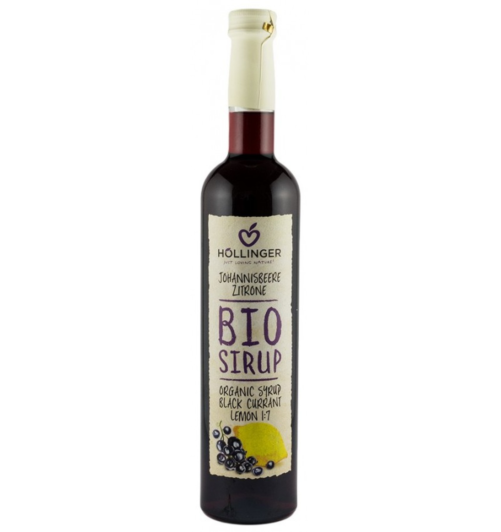 Sirop BIO din coacaze negre cu lamaie, 0,5 L HOLLINGER
