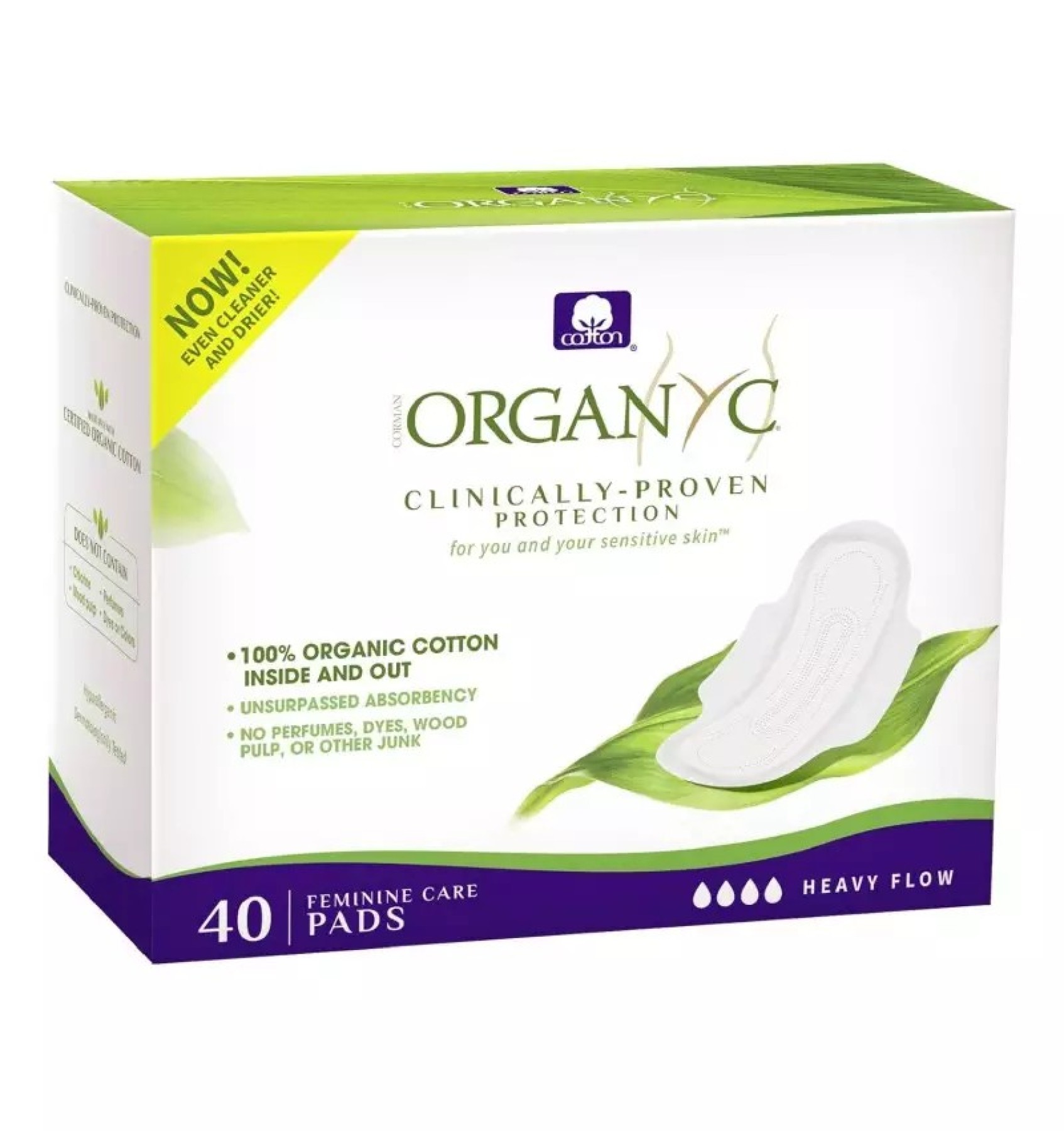 BIO Absorbante din bumbac organic, pt noapte, 4*10buc