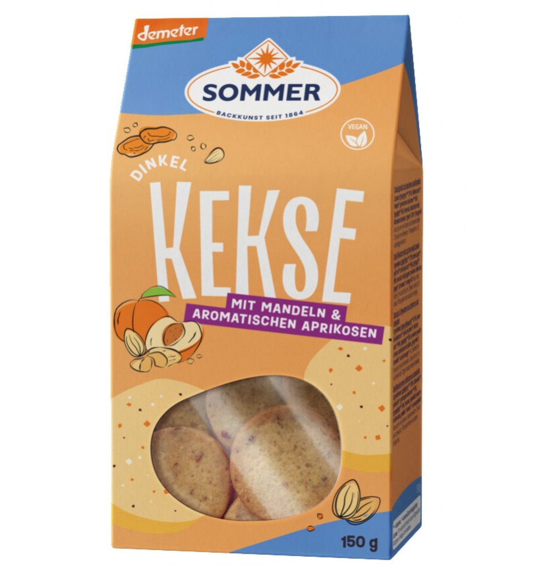 BISCUITI BIO CU MIGDALE SI CAISE, 150G SOMMER