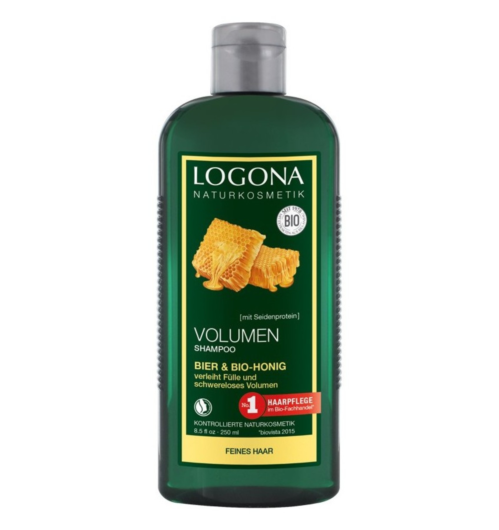 Sampon bio pentru volum cu bere si miere, 250 ml Logona