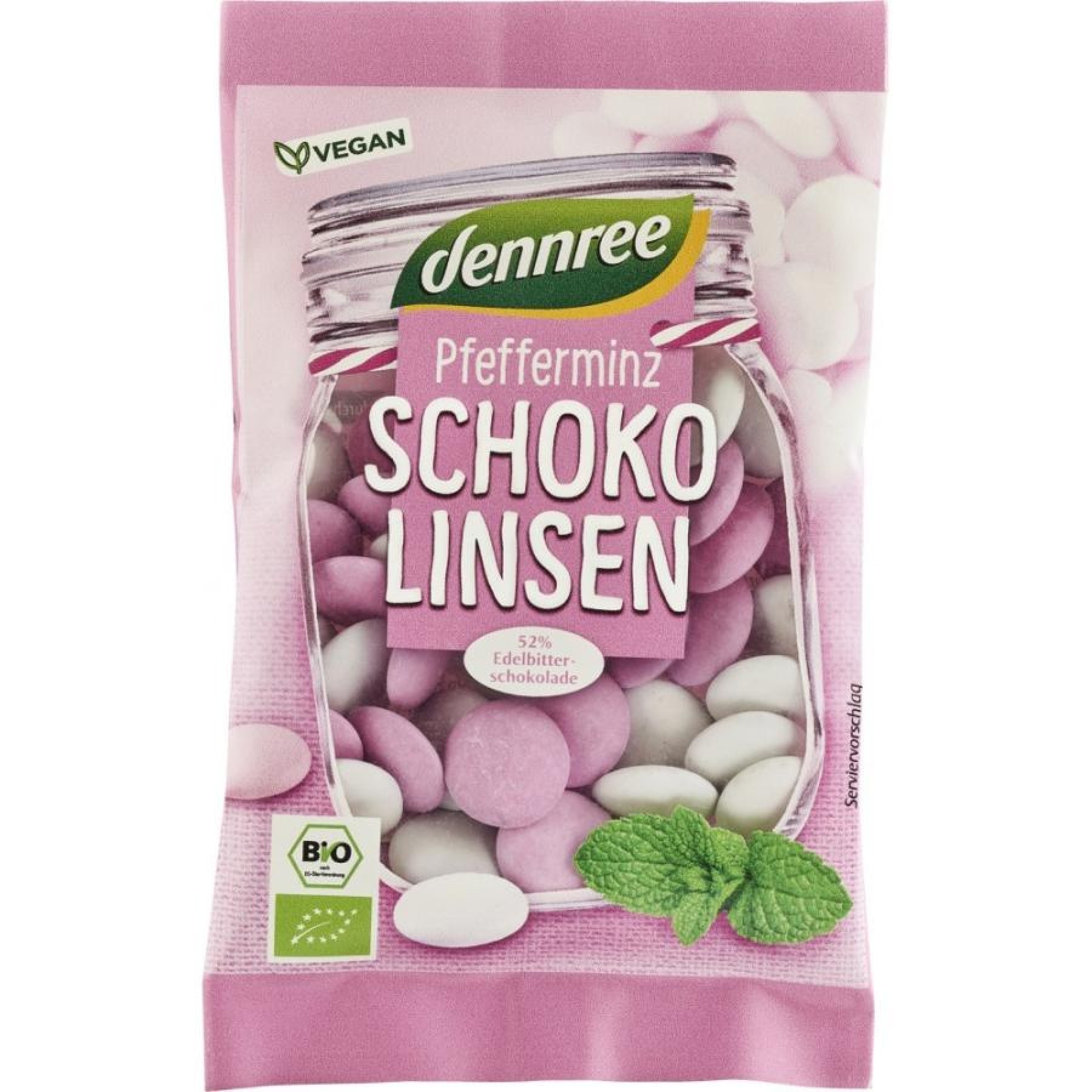 Bomboane cu menta si ciocolata amaruie eco - 100 g