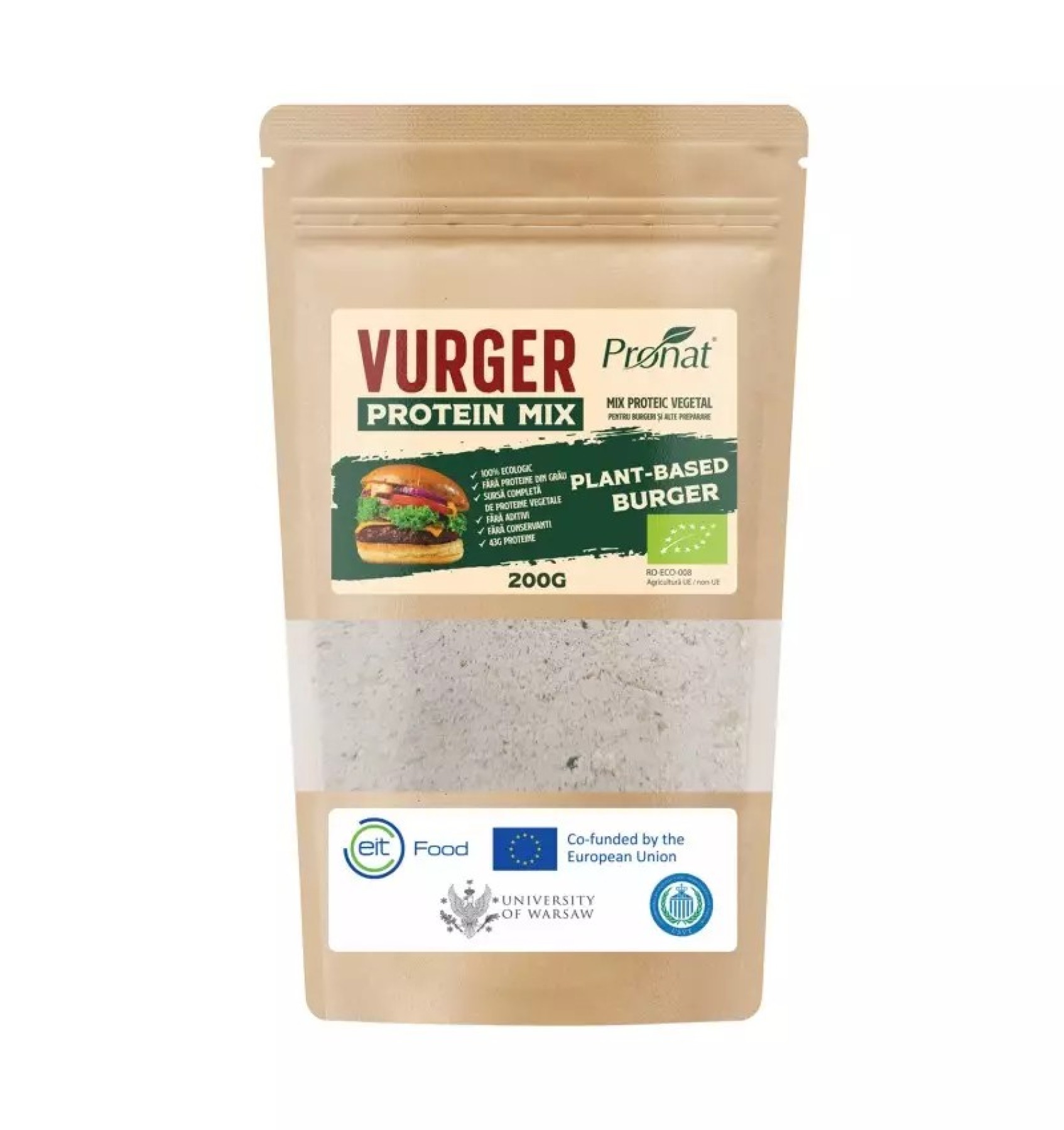 ECO/BIO Vurger - Mix proteic vegetal ideal pentru burgeri și alte preparate, 200g
