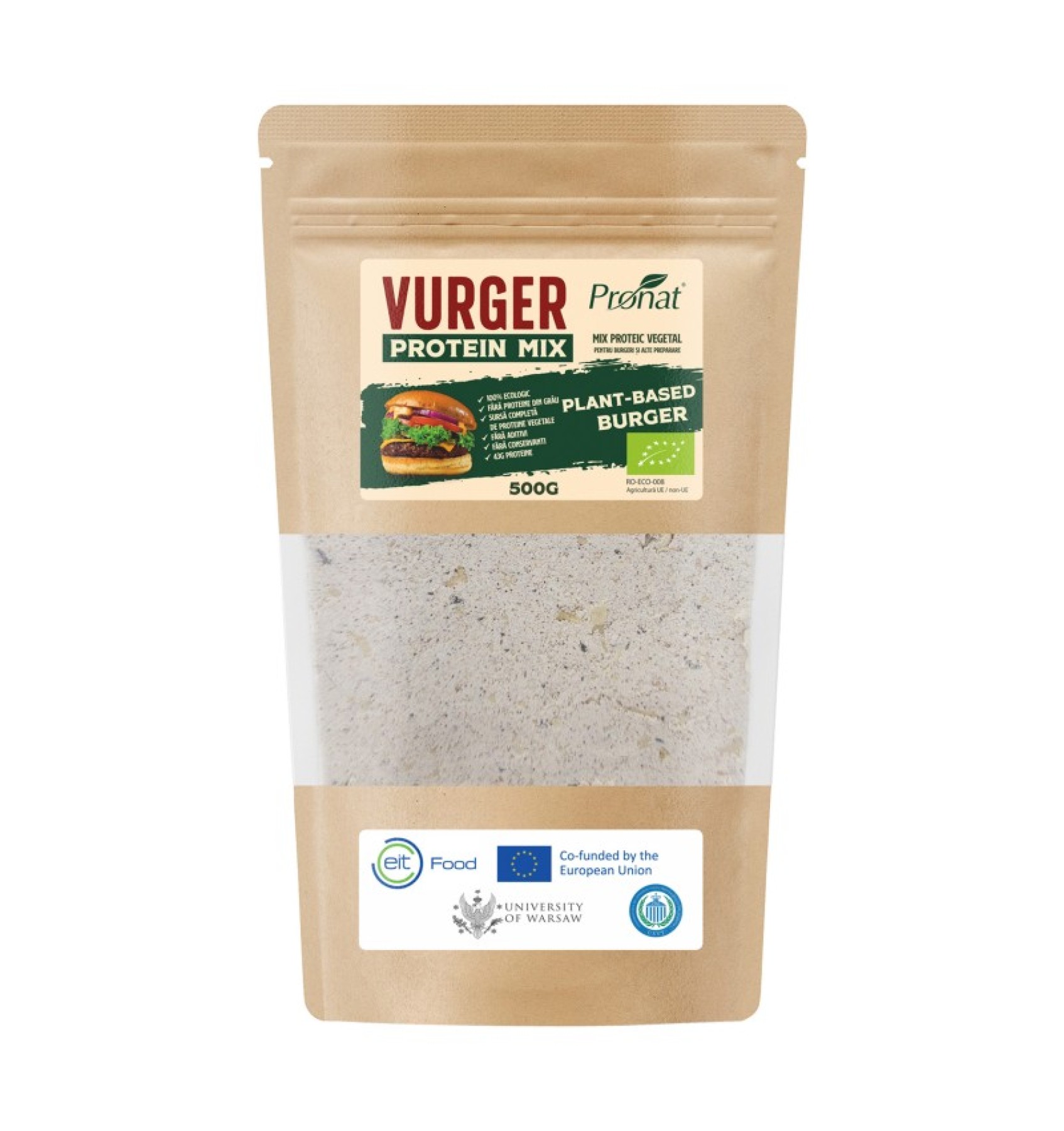 ECO/BIO Vurger - Mix proteic vegetal ideal pentru burgeri și alte preparate, 500g