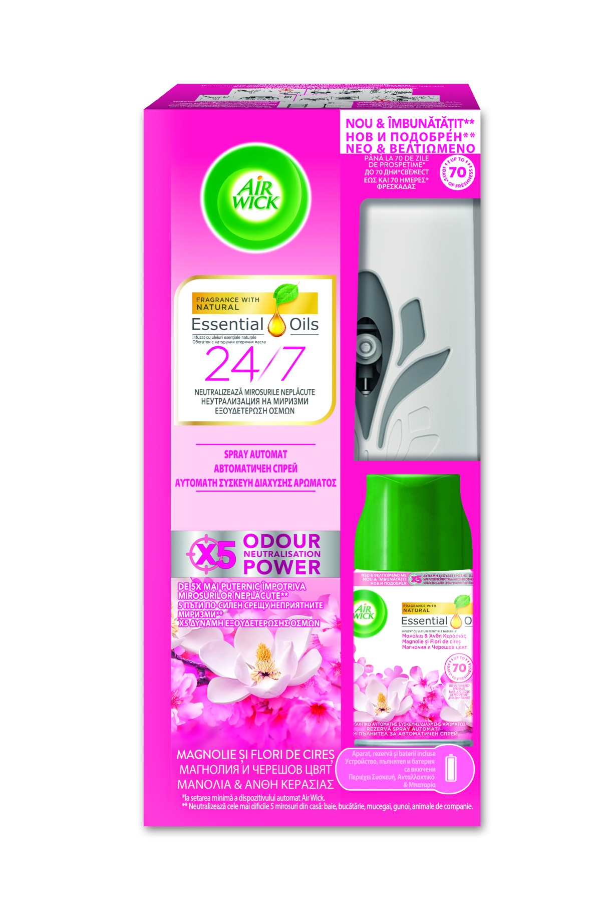 Freshmatic Complete odorizant de camera, Magnolie si Flori de cirese