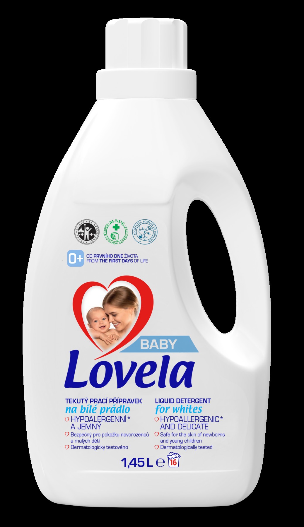 Detergent lichid Lovela Baby, pentru rufe albe, 1.45L