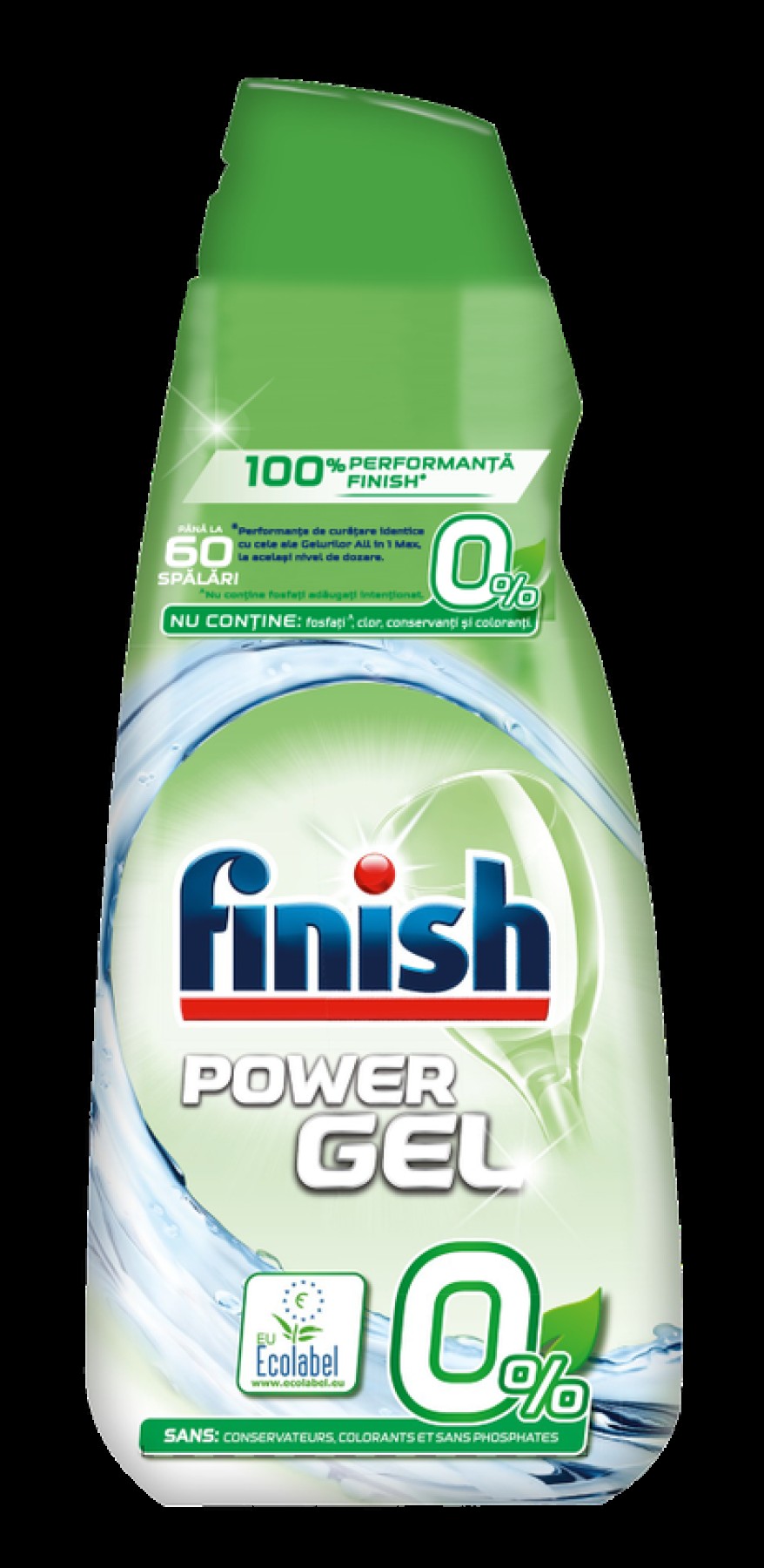 Detergent de vase gel formula 0% pentru masina de spalat Finish 900 ml
