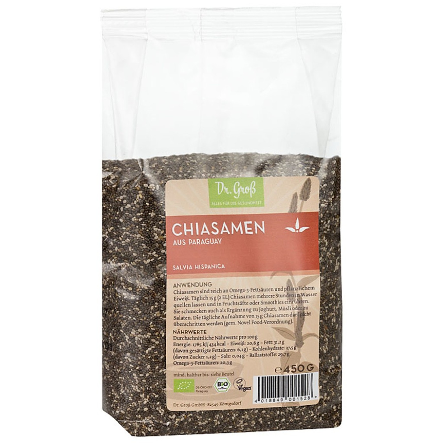 Seminte bio de chia - 450 g