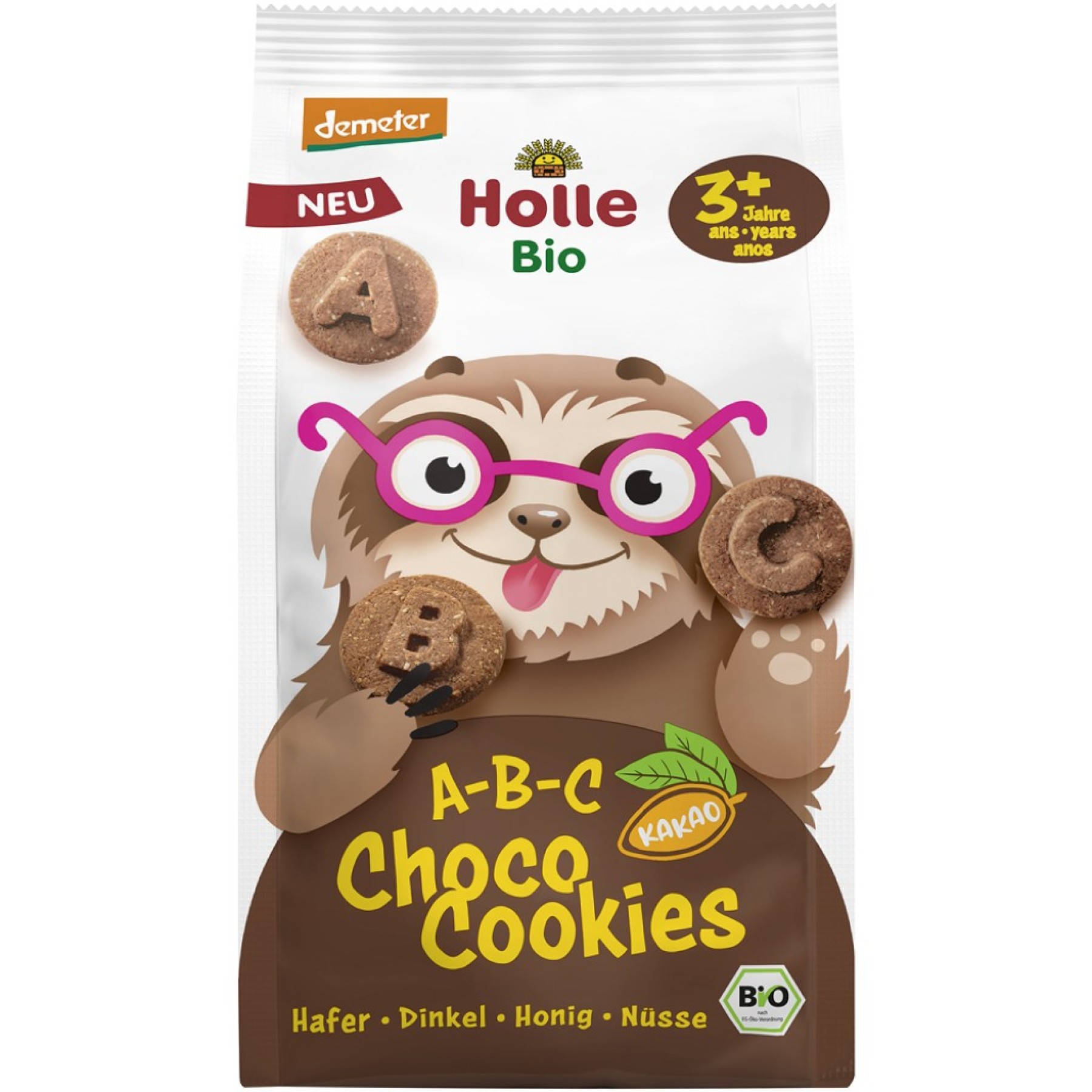 Biscuiti bio pentru copii alfabet cu cacao si alune de padure - 125 g