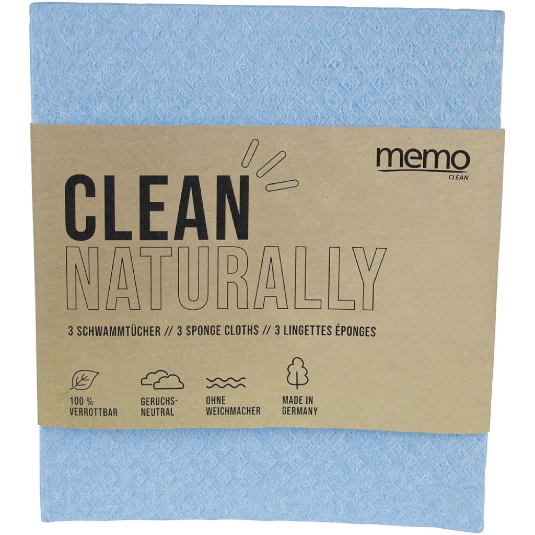 Lavete biodegradabile naturale 17x19.5 cm - 3 buc