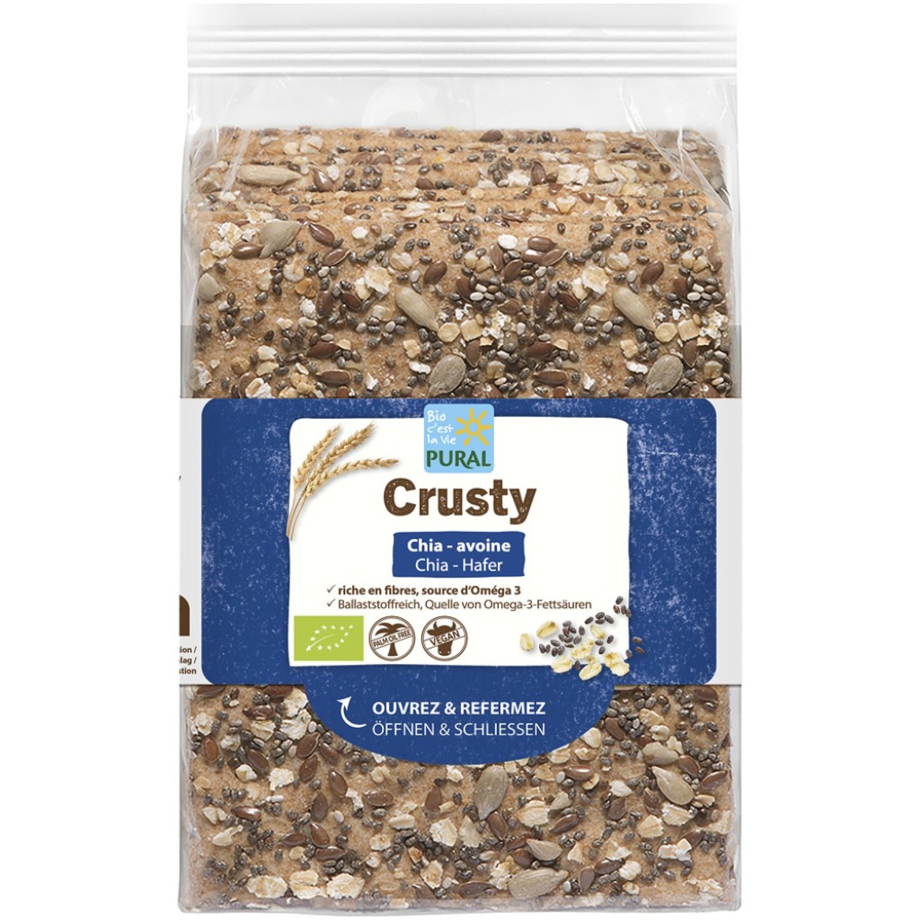 Paine bio crocanta cu chia si ovaz 8 felii - 200 g