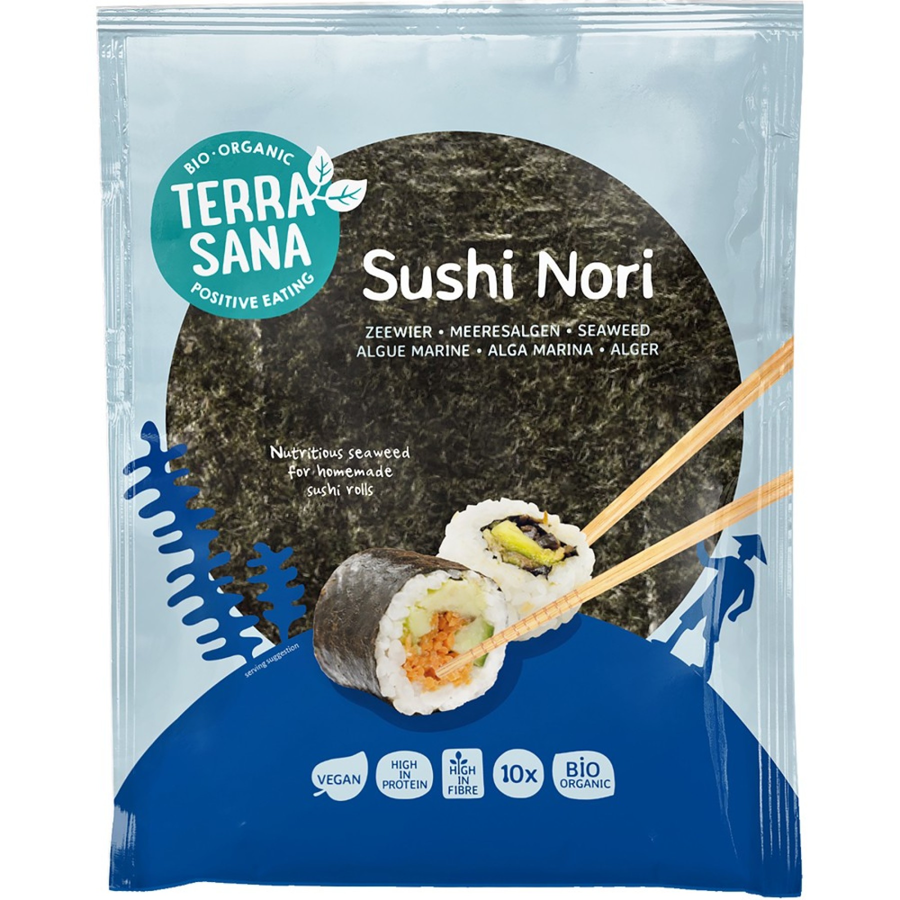 Foi bio de alge Sushi Nori vegane 10 bucati - 250 g