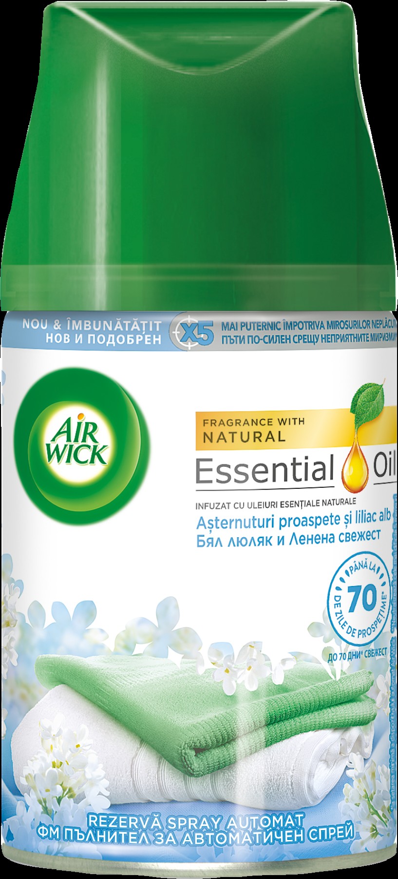 Freshmatic rezerva odorizant de camera, Asternuturi proaspete si Liliac alb, 250 ml