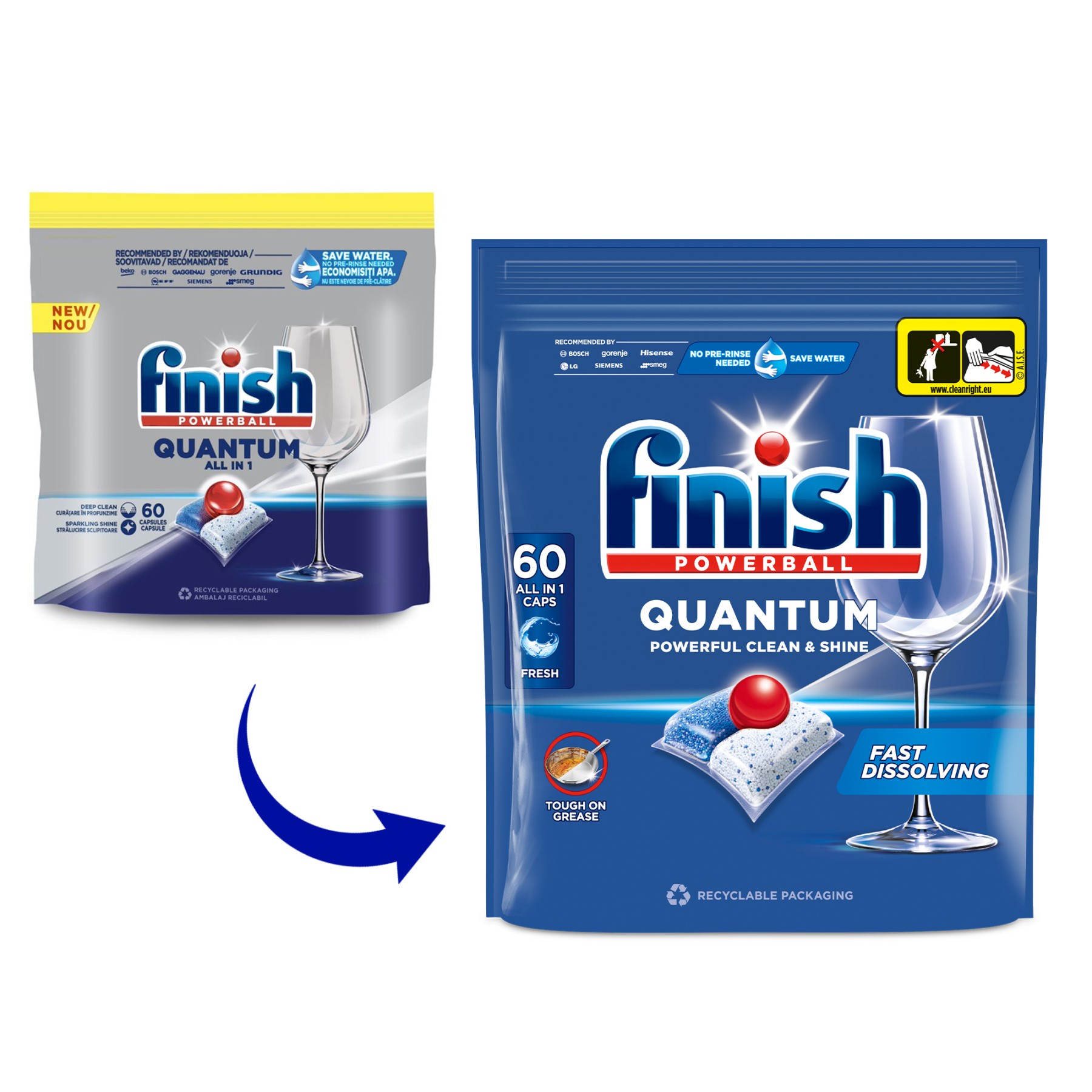 Quantum detergent capsule pentru masina de spalat vase, 60 spalari