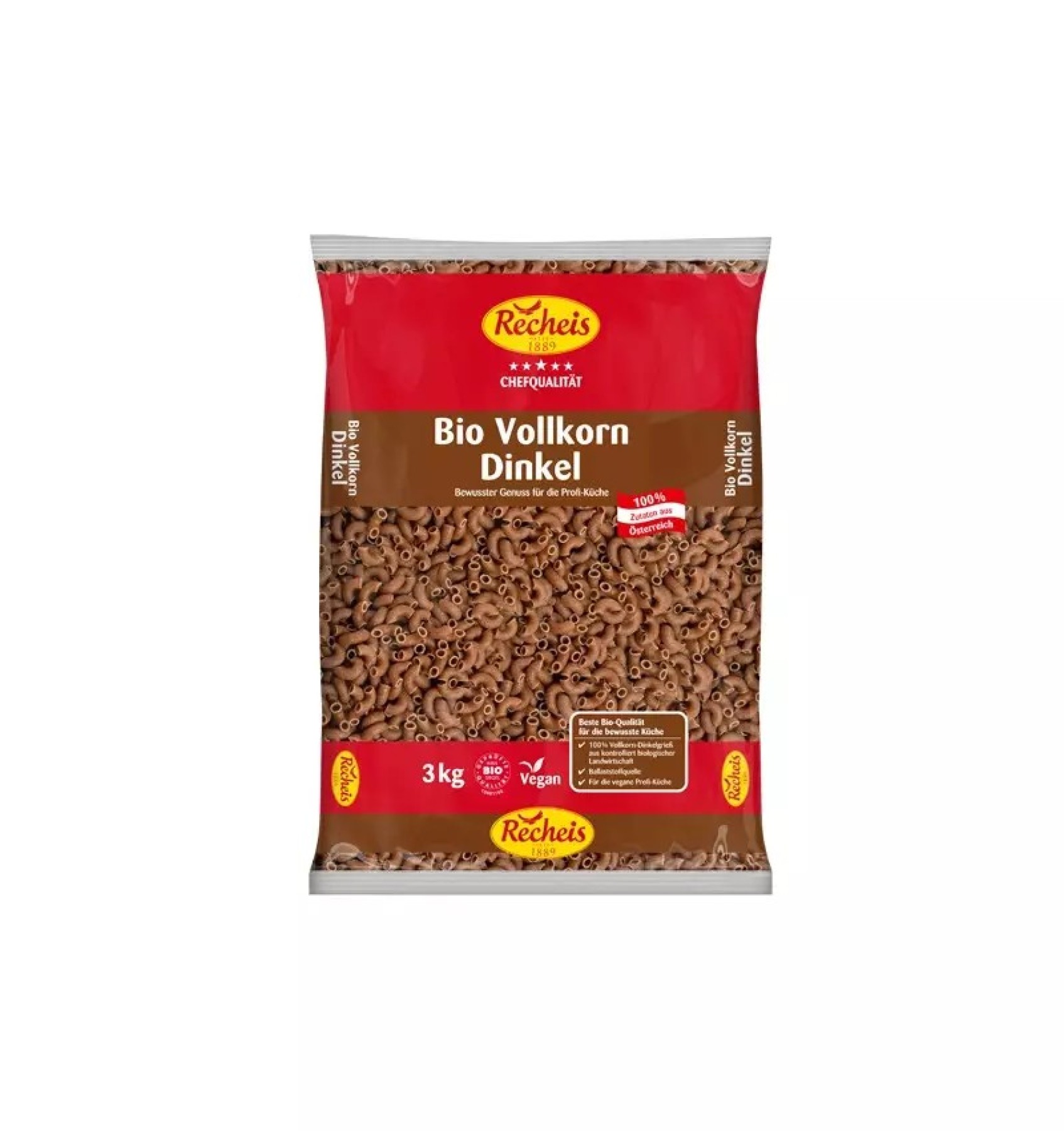 Paste integrale bio din grau spelta 3kg Recheis