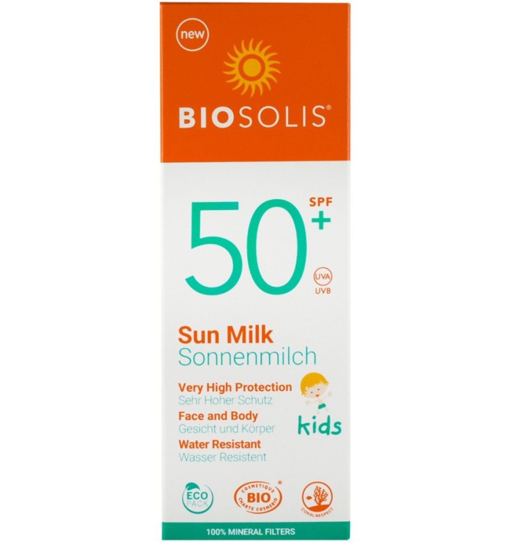 Lapte de soare cu protectie solara pentru copii, SPF 50+, 100 ml Biosolis