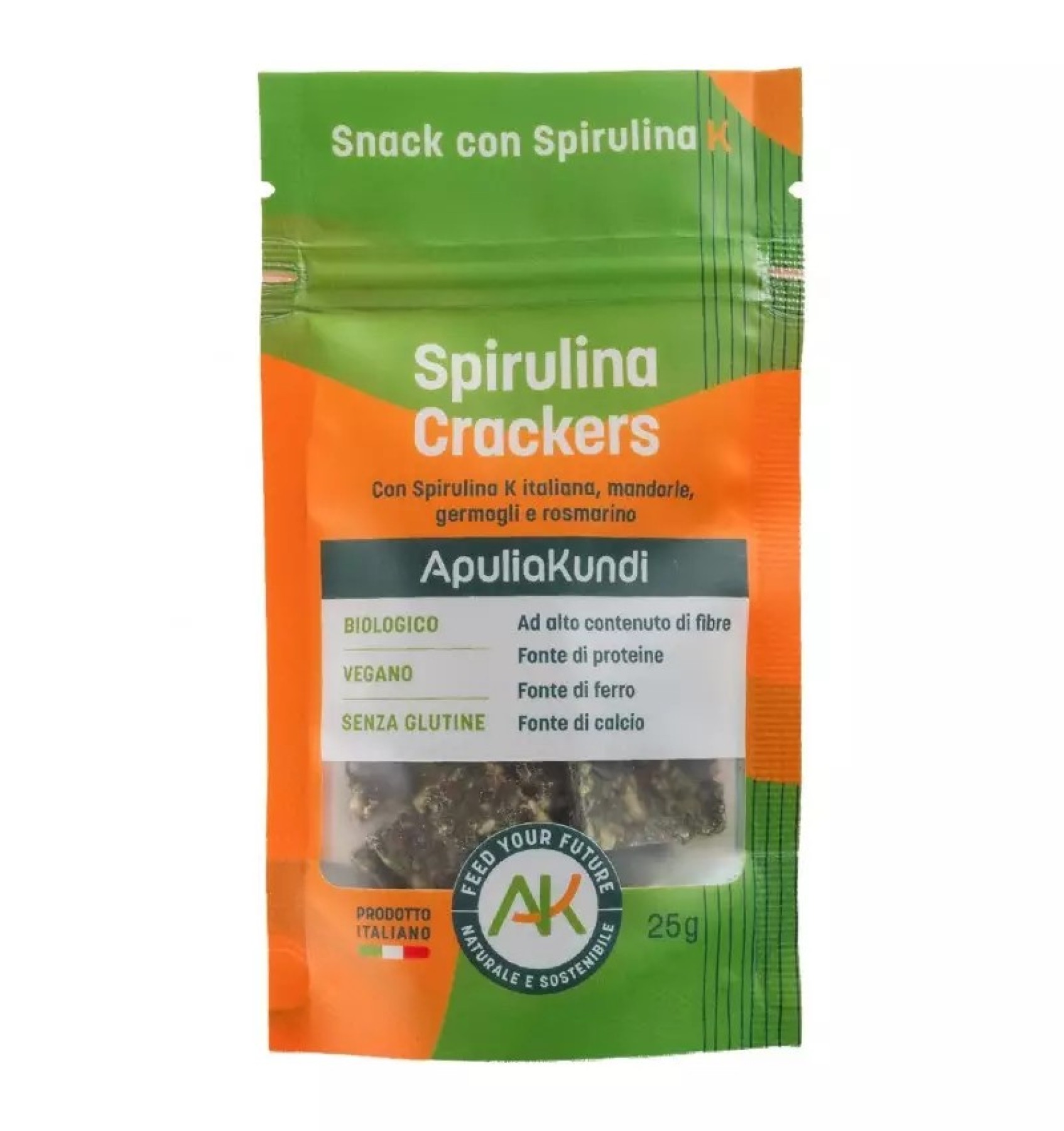 Crackers cu Spirulina 25g, ApuliaKundi