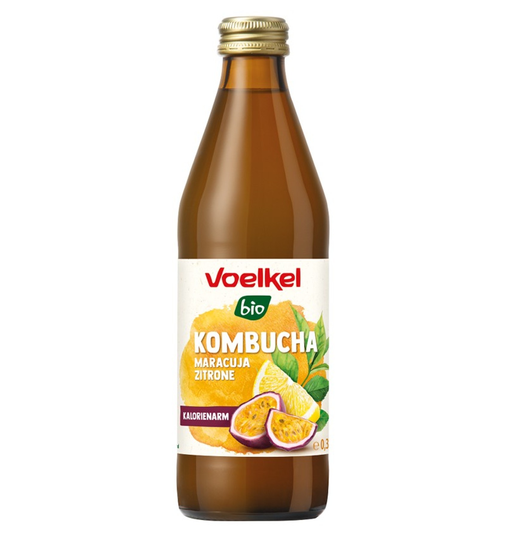 BAUTURA BIO DE KOMBUCHA CU MARACUJA SI LAMAIE, 0,33L VOELKEL
