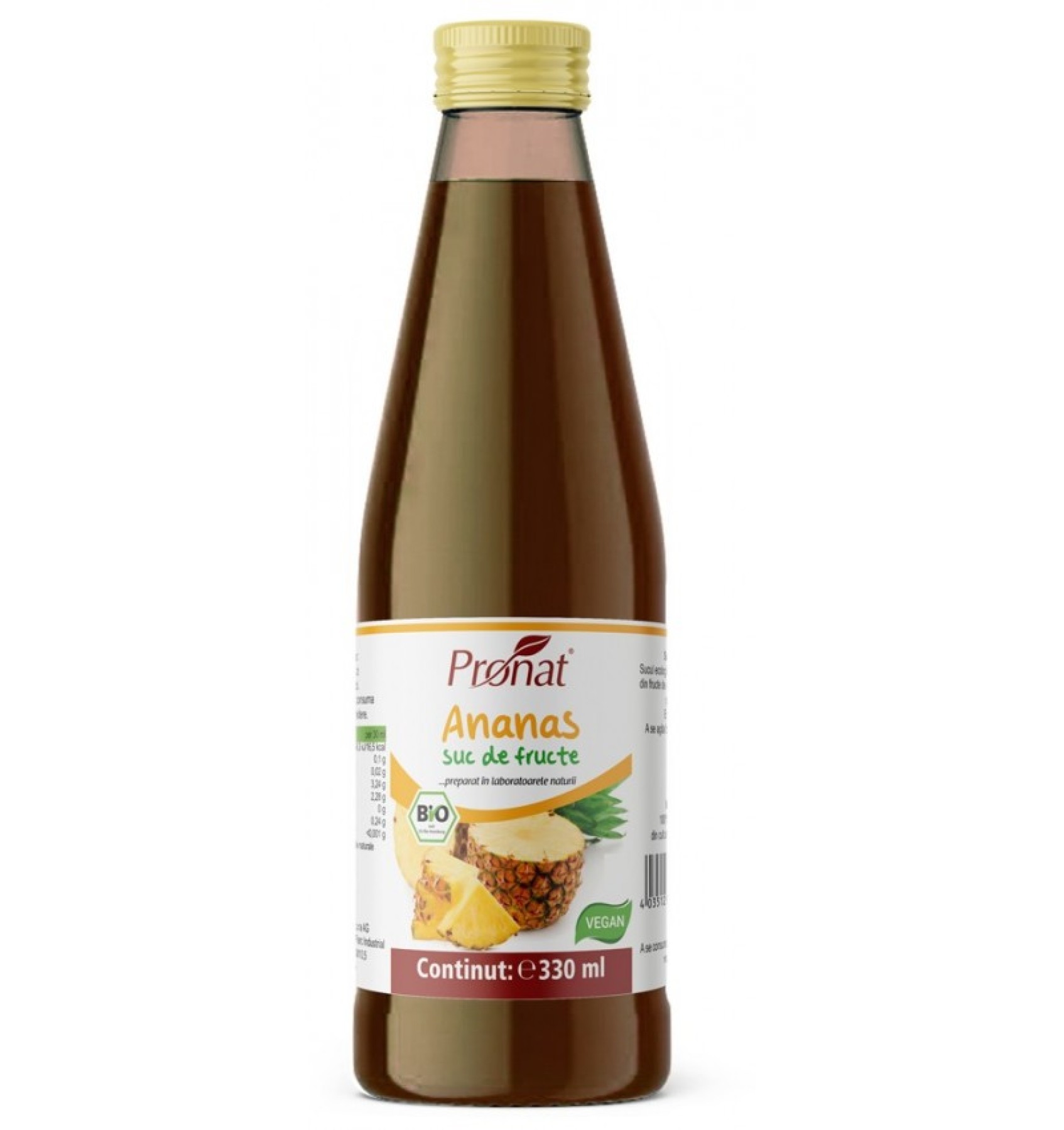 Suc de ananas 100%, bio, 330 ml Medicura