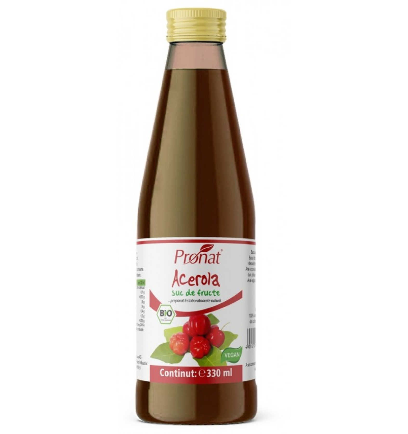 Suc de Acerola 100%, bio, 330 ml Medicura