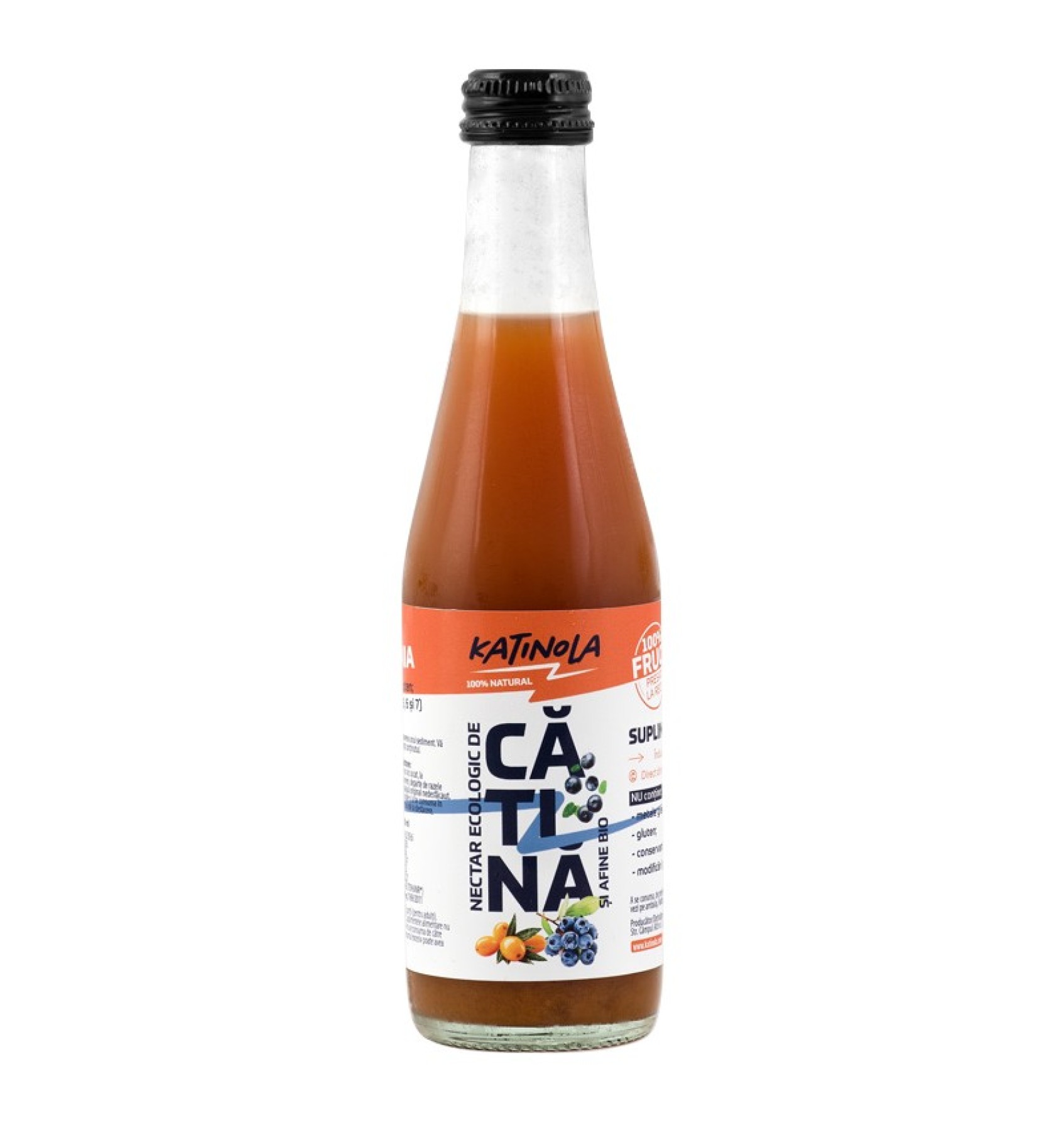 ECO/BIO Nectar de catina cu afine 250ml Produs Romanesc