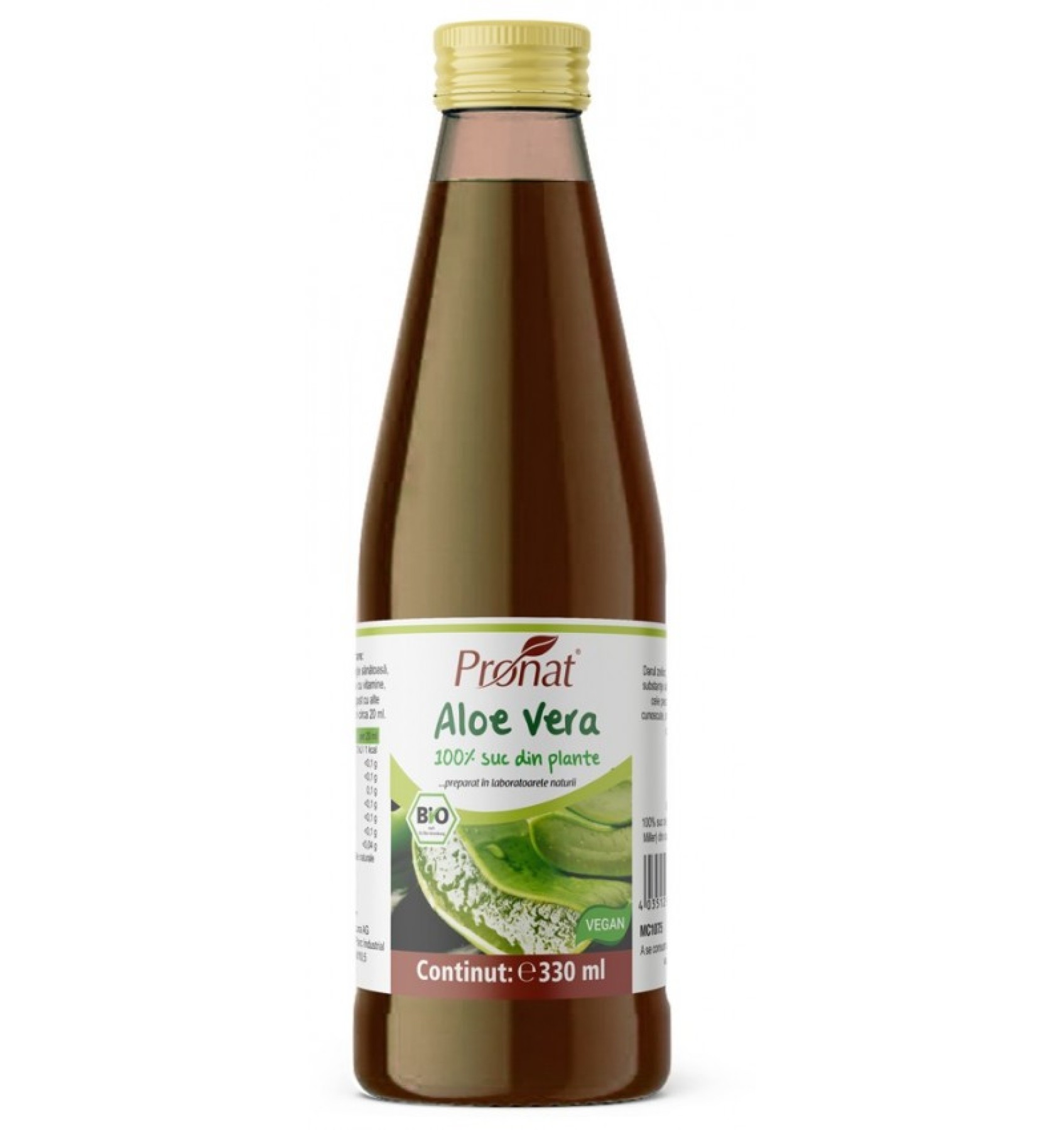 Suc de aloe vera 100%, bio, 330 ml Medicura
