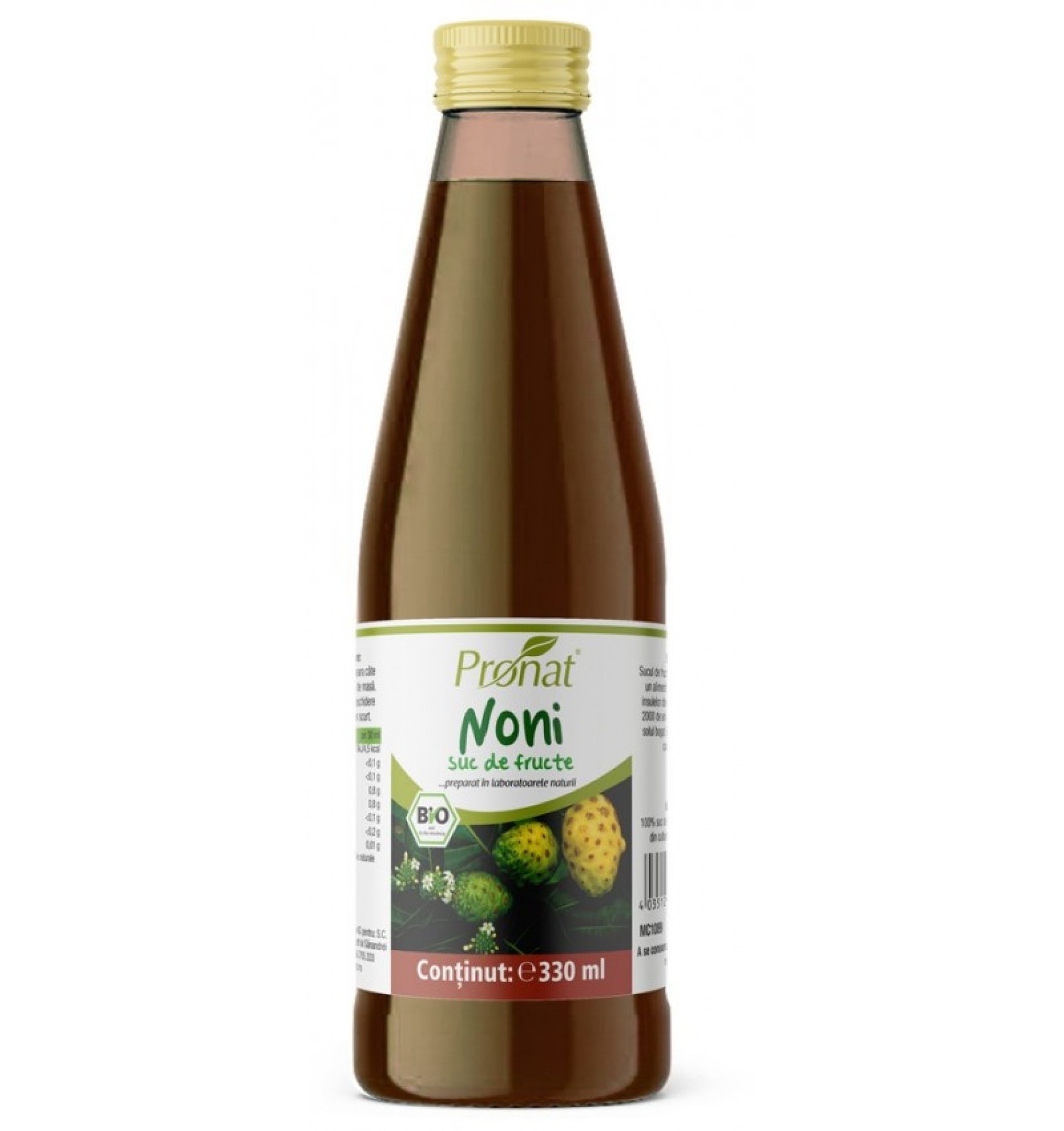 Suc de noni 100%, bio, 330 ml Medicura