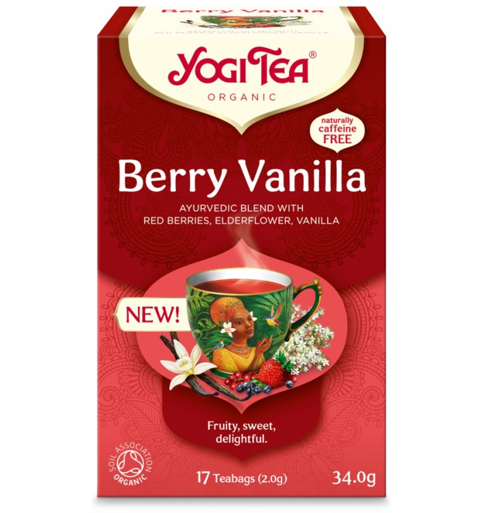 ECO/BIO Ceai de fructe de padure si vanilie Yogi Tea, 34 gr