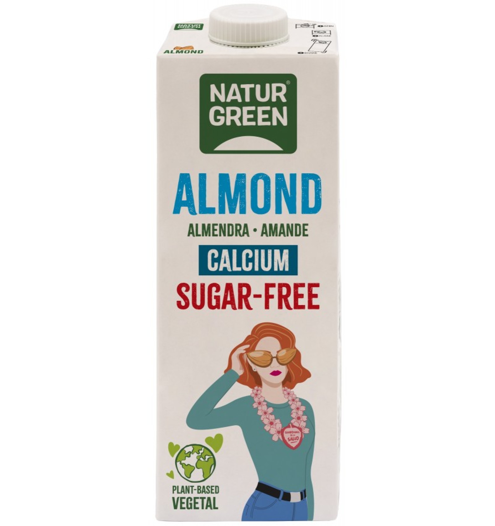 Bautura vegetala din migdala cu calciu, fara zahar, 1l