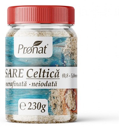 Sare celtica grunjoasa, nerafinată, neiodata, 230g