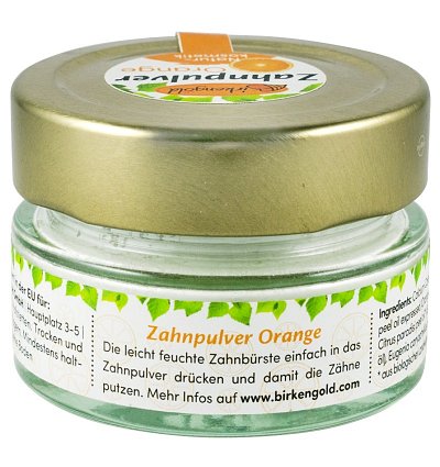 Pulbere pentru dantura cu portocala si xylitol, 30gr, borcan