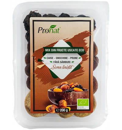 Mix de fructe uscate bio „Somn Linistit”, caise, smochine și prune, fara samburi, 200g