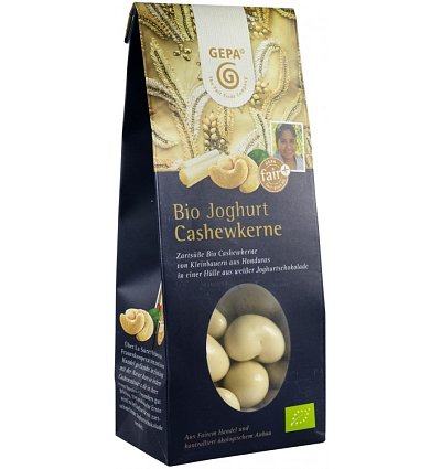 Caju glazurat cu ciocolata alba, bio, 100 g GEPA