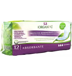 Absorbante normale pentru incontinenta, din bumbac organic, 12 buc Organyc
