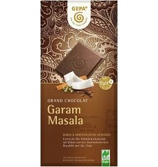 Ciocolata Bio cu lapte, cocos si condimente orientale-Garam Masala,100 g Gepa