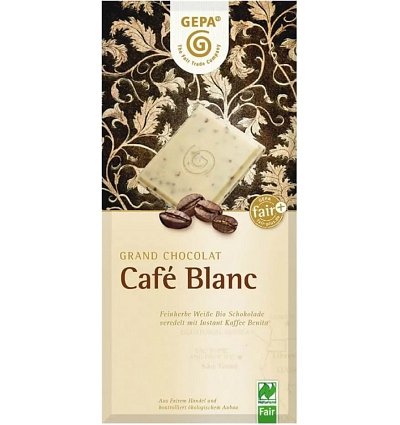 Ciocolata alba cu cafea Cafe Blanc,Bio 100 g Gepa