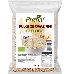 Fulgi bio de ovaz fini, 500 g