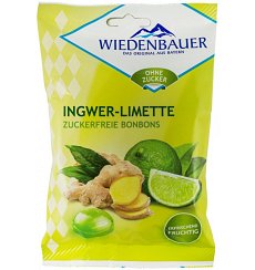 BOMBOANE FARA ZAHAR CU GHIMBIR SI LIMETE, 75G WIEDENBAUER