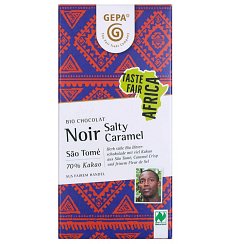 ECO/BIO Ciocolata amaruie cu caramel sarat 80gr