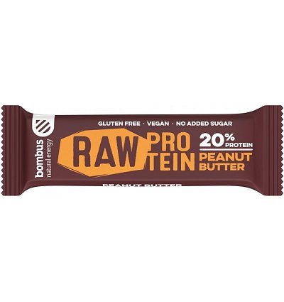 BATON PROTEIC CU UNT DE ARAHIDE, 20% PROTEINE, 50G BOMBUS