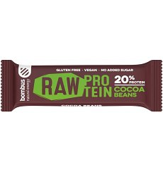 BATON PROTEIC CU BOABE DE CACAO, 20% PROTEINE, 50G BOMBUS