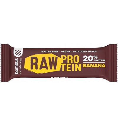 BATON PROTEIC CU BANANE, 20% PROTEINE, 50G BOMBUS