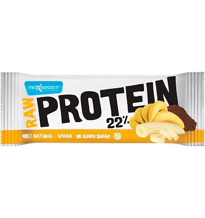 RAW PROTEIN 22% BATON PROTEIC CU BANANE SI CACAO, 50G MAX SPORT