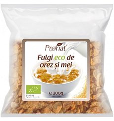 Fulgi bio de orez si mei, 200g