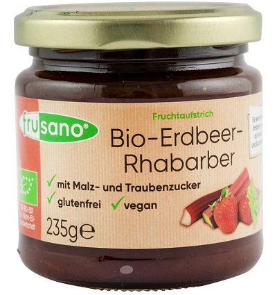 Gem Bio de capsuni si rubarba, 235 g Frusano