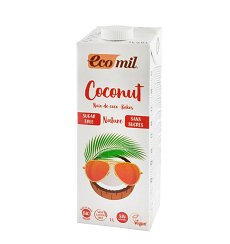 Bautura vegetala Bio de cocos, fara zahar, 1L Ecomil