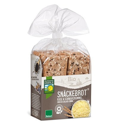 Paine Bio crocanta cu cascaval si chimen negru, 200g Bohlsener Muhle