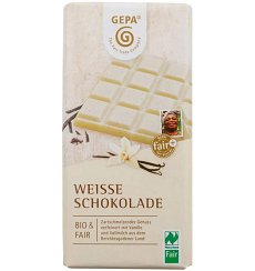 ECO/BIO Ciocolata alba cu vanilie, 100gr