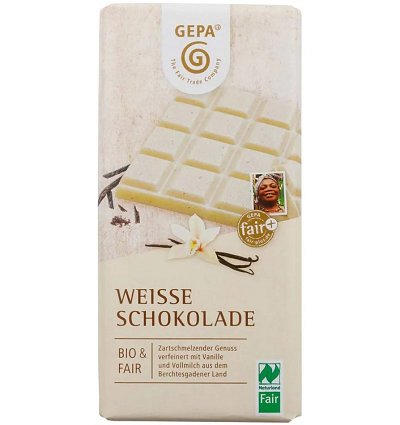 ECO/BIO Ciocolata alba cu vanilie, 100gr