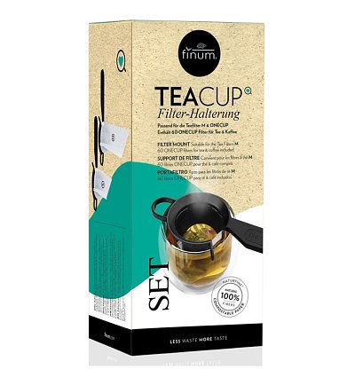 Teacup set, 60 de filtre naturfine pentru ceai + suport de prindere
