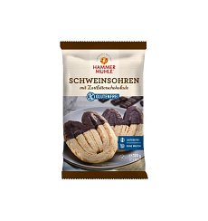 Biscuiti striati tip potcoava, fara gluten, cu glazura de ciocolata neagra, 120 g Hammer Muhle